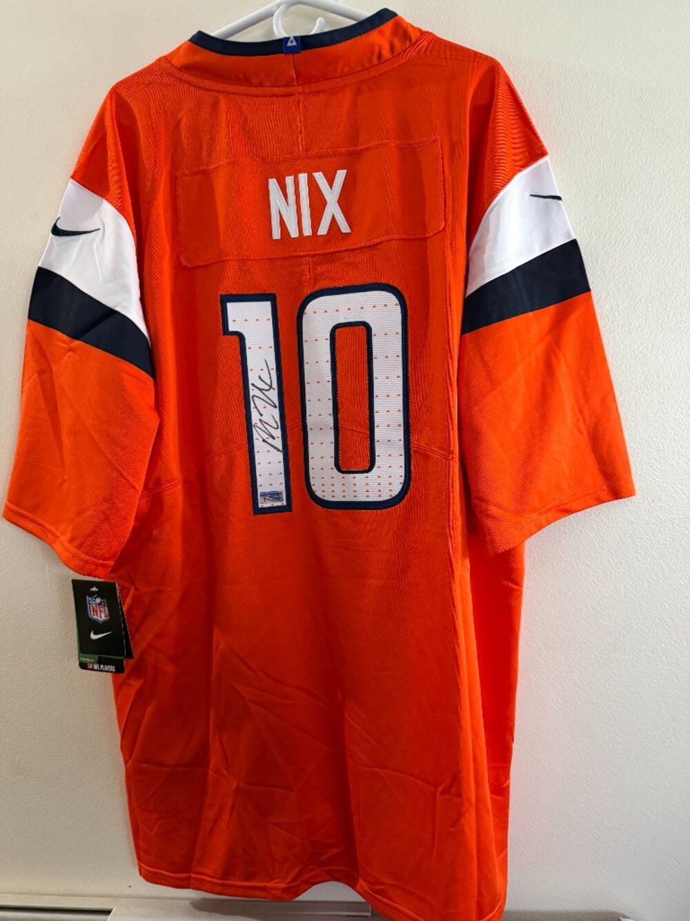 BO NIX SIGNED DENVER BRONCOS QB AUTOGRAPHED NIKE FOOTBALL JERSEY w/COA XXL 32-01